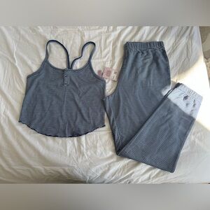 Savage X Fenty Navy & White Striped Tank Pajama Set
